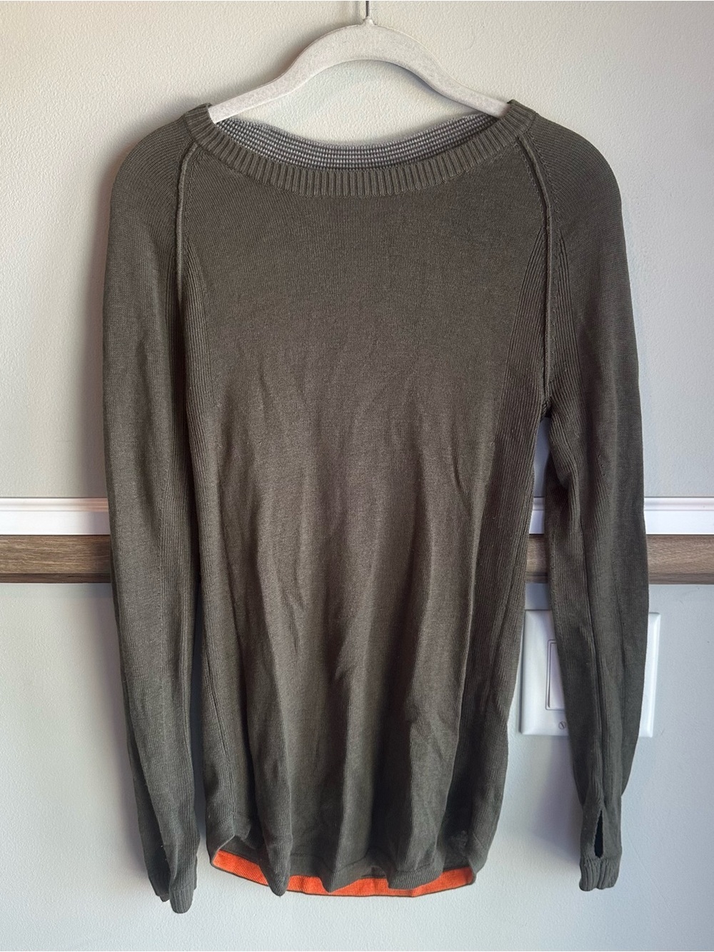 LULULEMON Sunshine Coast Sweater Fatigue Green Cashmere Blend​